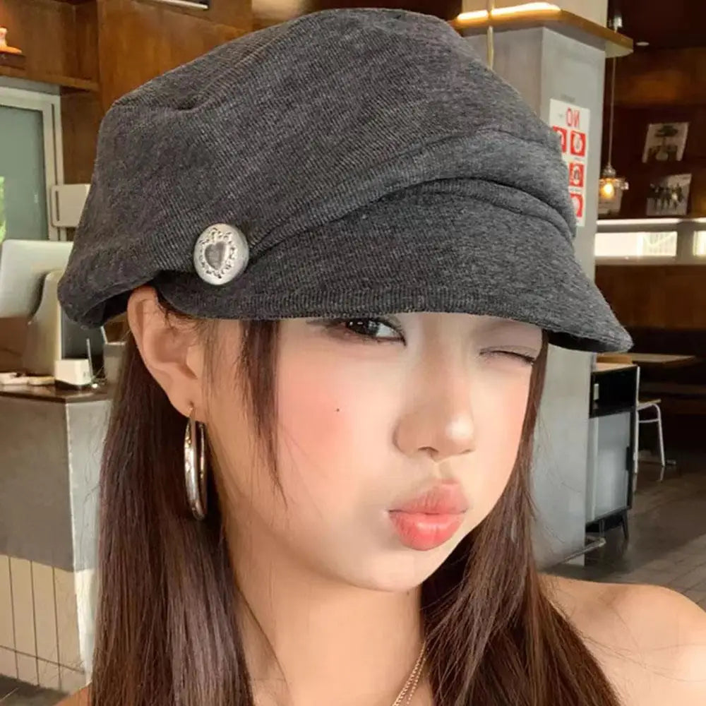Cloud Beret Painter Caps Women Hat Octagonal Hats Pleated Painter's Hat