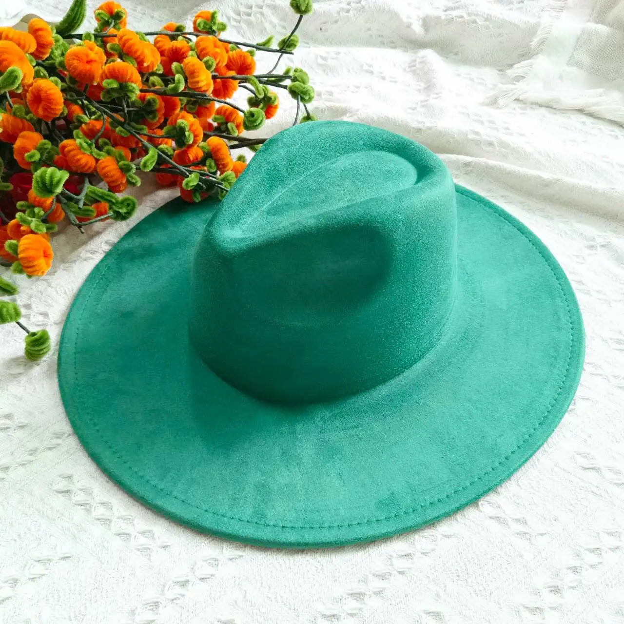 Vegan Suede Fedora Rancher Hats Blank Hats