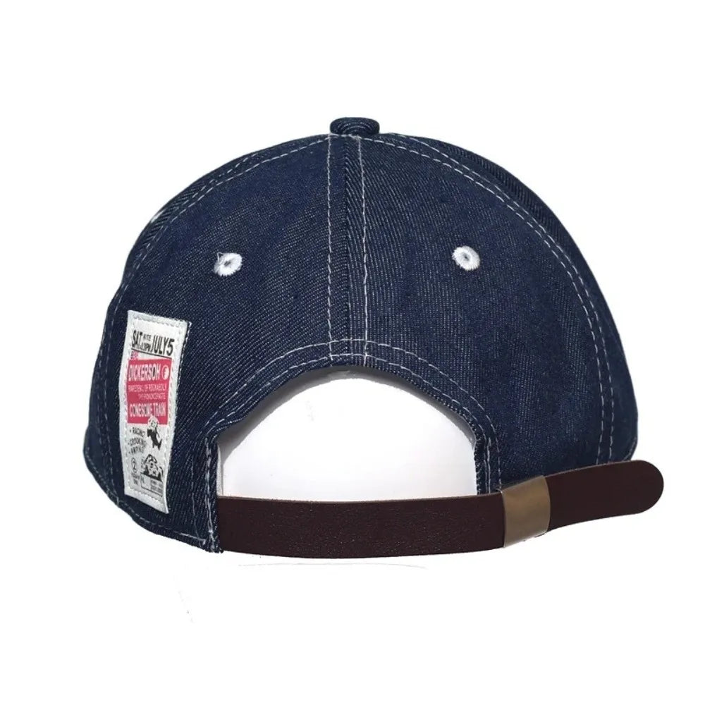 Fashion Vintage Denim Baseball Cap Short Brim Hip-Hop Style Dad Hat