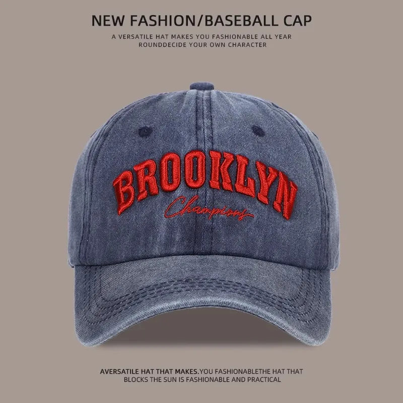 Brookklyn Alphabet 3D Letter Embroidery Baseball Hat Hip-Hop Men Women