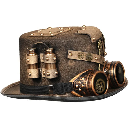 Steampunk Pirate Hat With Goggles Gothic Cosplay Headwear Performance