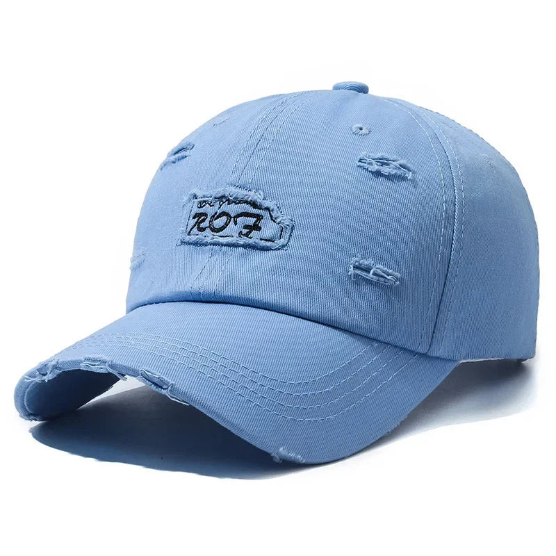 Unisex Distressed Letter Baseball Cap Spring Fall Outdoor