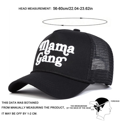 Unisex Mamagang Letter Embroidery Baseball Net Caps Spring and Summer
