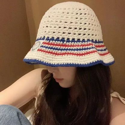 Sun Hat Striped Fisherman Hat Women's