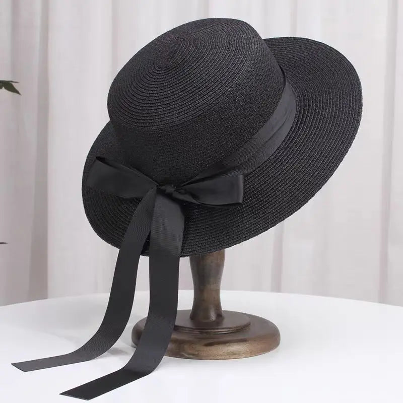 Spring Summer Classics Straw Hat Female Flat Top Bucket Hats