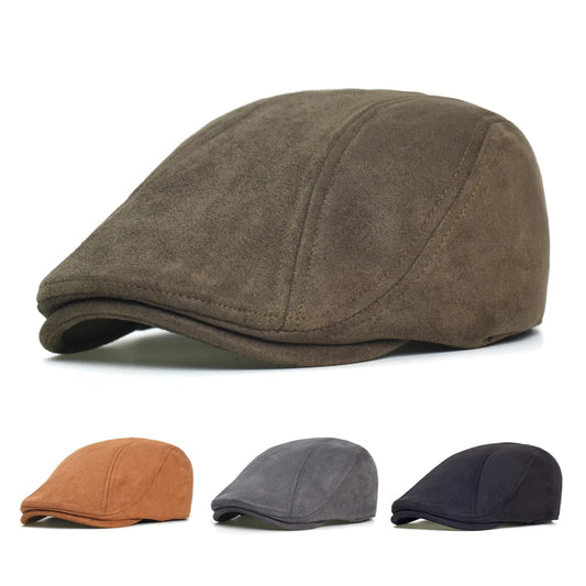 Winter Autumn Vintage Newsboy Cap Hat Men Women Casual Beret Solid Cap