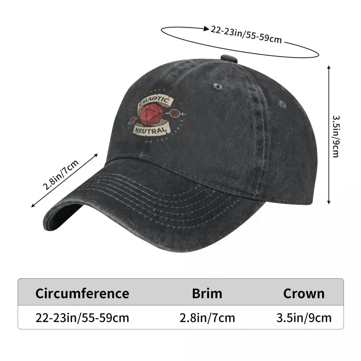 Chaotic Neutral Alignment Kinda Care Kinda Dont Baseball Caps
