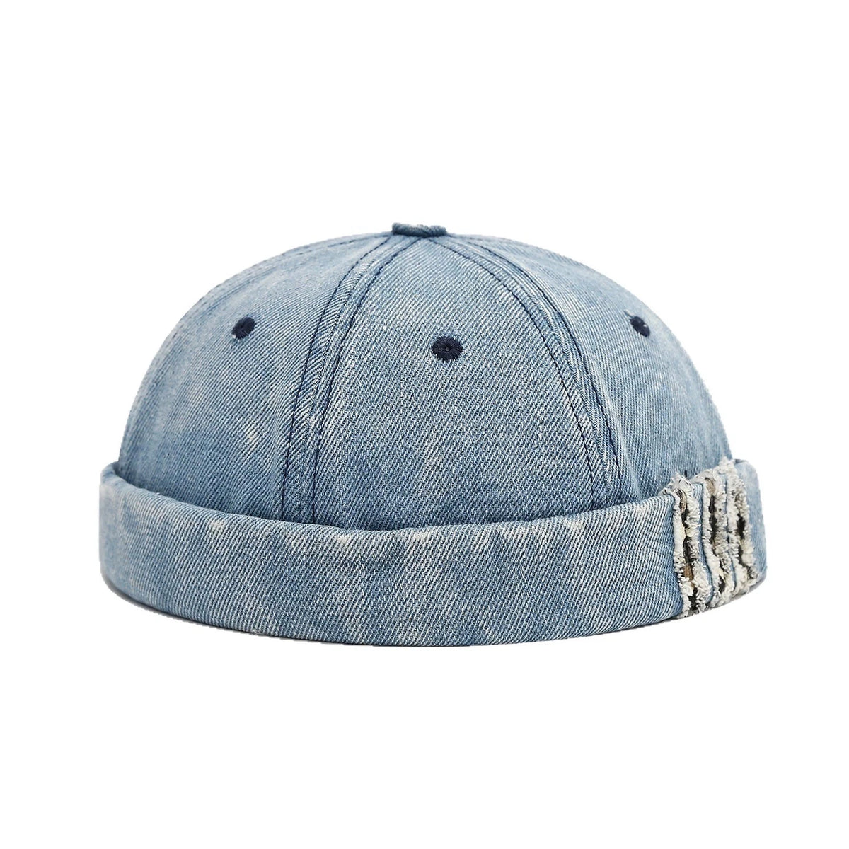 Worn-Out Denim Melon Hat