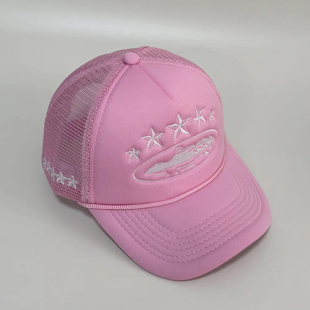 Y2K Star Embroidery Men Foam Mesh Baseball Cap Women Summer