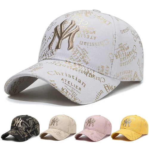 Baseball Cap Full Print Letters Embroidery Casual Wind Hat Fashion Men and Women