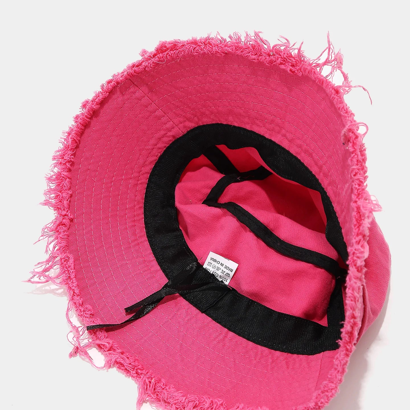Women American Vintage Distressed Frayed Edge Bucket Hat