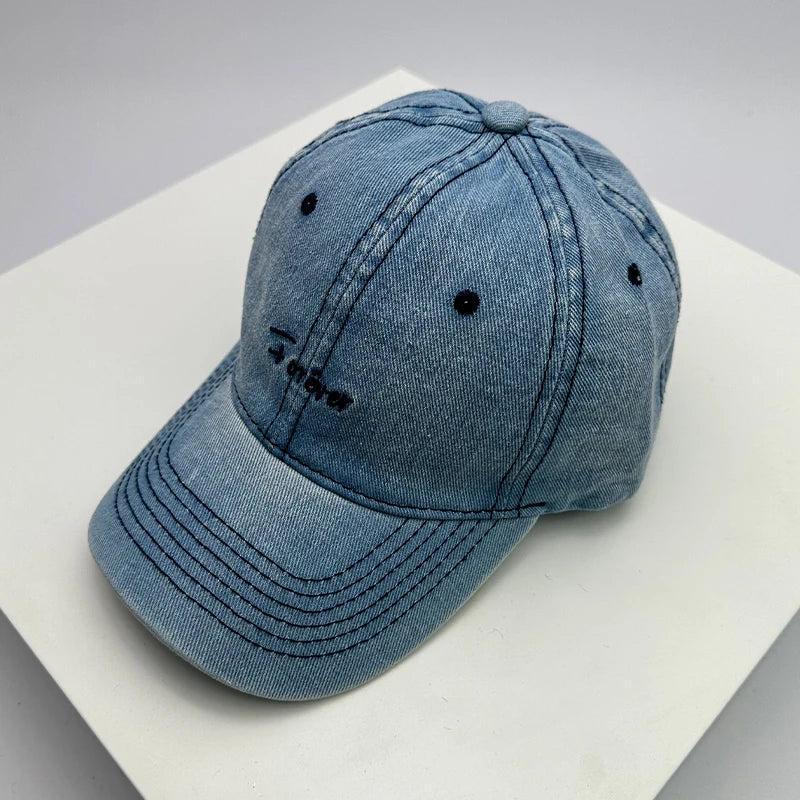 Retro Men Women Baseball Hats Cotton Embroidery Washing
