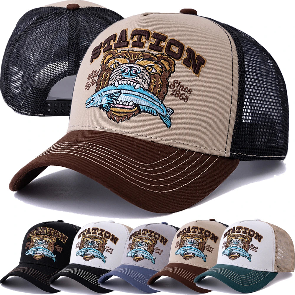 Unisex Bear Head Pattern Cap Summer Hat Man Women