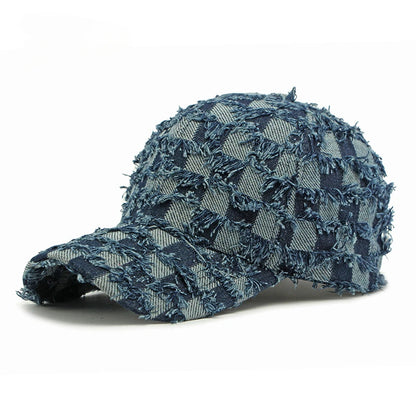 Fashion Washed Denim Hard Top Baseball Cap Women's