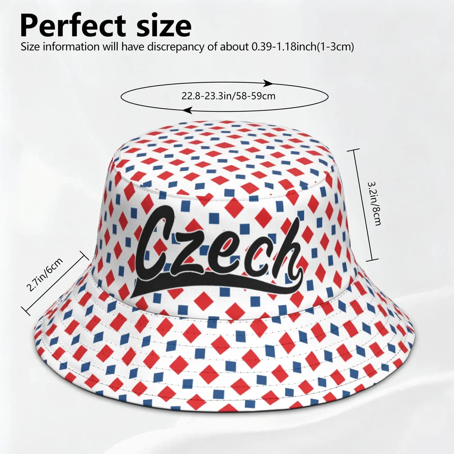 Czech Republic Fisherman Hats Custom Name Number Team Logo Bucket Cap