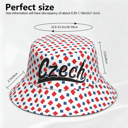 Czech Republic Fisherman Hats Custom Name Number Team Logo Bucket Cap