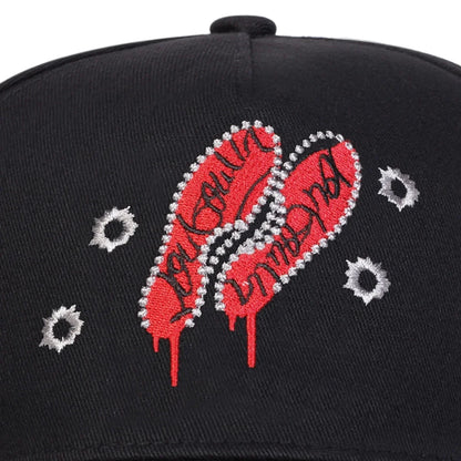 Unisex Footprint Embroidery Baseball Caps Spring and Autumn