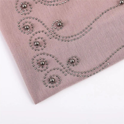 Women's New Double-Layer Cotton Bead Pullover Hat