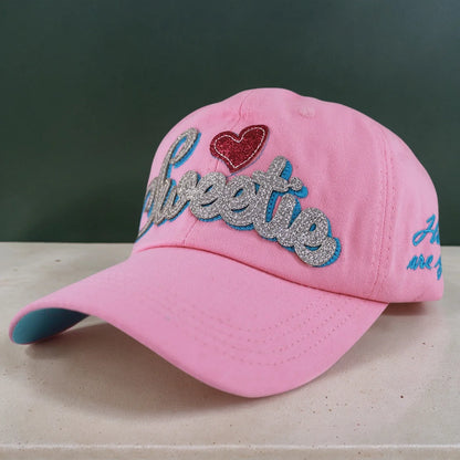 Adult Women's Summer Fashion Sunscreen Snapback Baseball Cap Outdoor Sport Letter Embroidery Hat