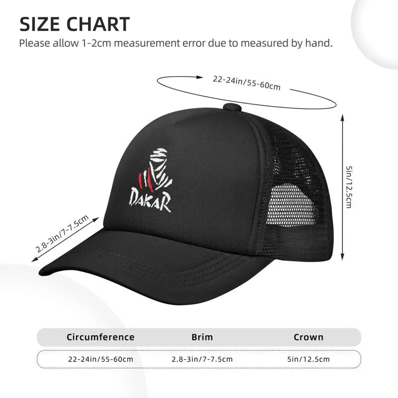 Cycling Dakar Rally Print Mesh Baseball Cap Men Women