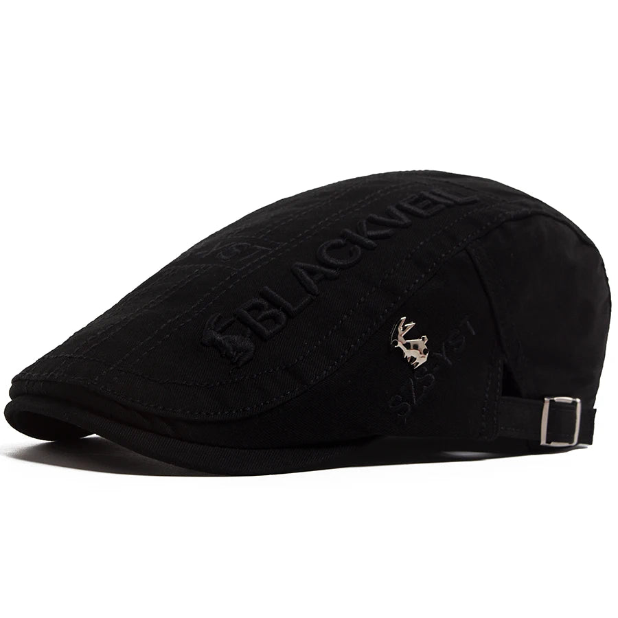 Men Beret Fashion Rabbit Embroidery Flat Caps