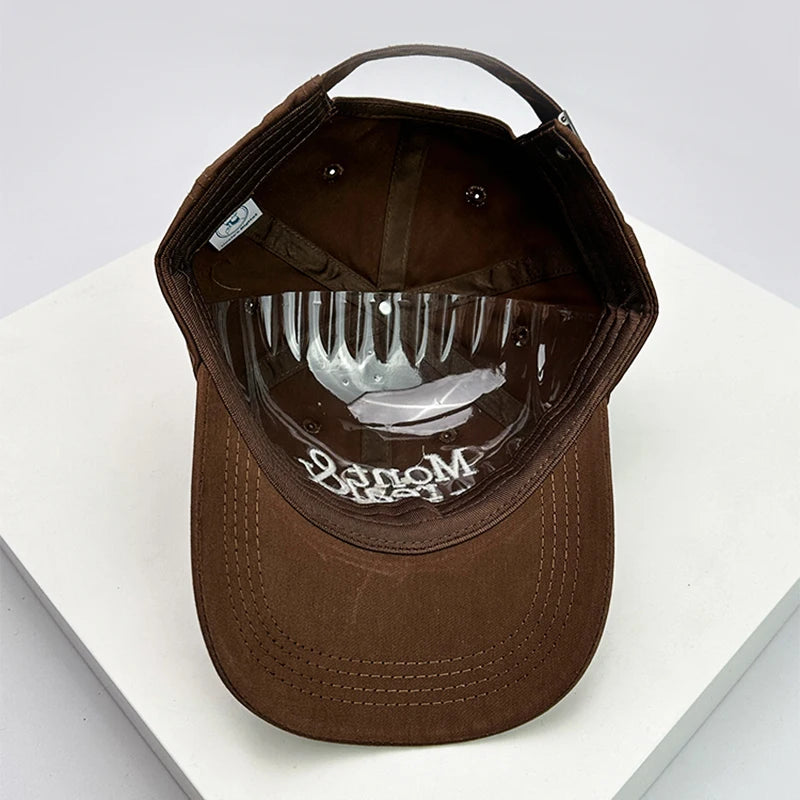 Men Women Korean Letter Embroidery Baseball Hats