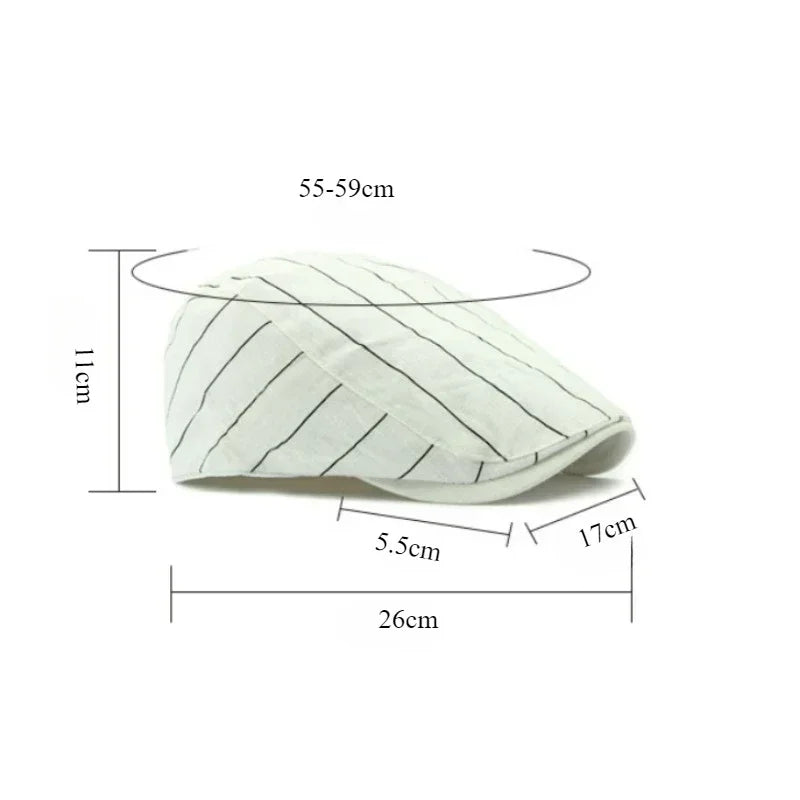 Women Men Simple Striped Summer Hat