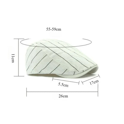 Women Men Simple Striped Summer Hat