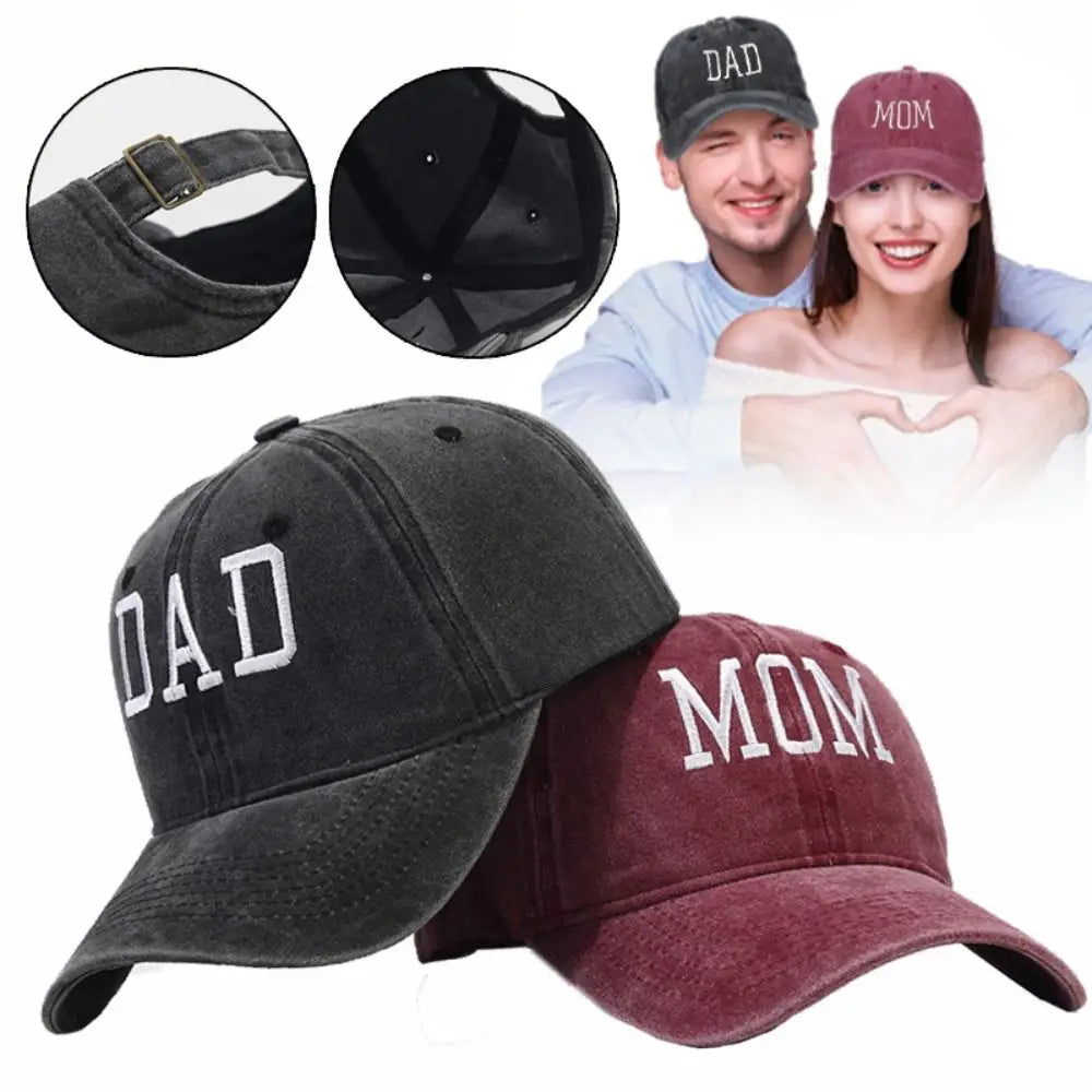 Dad Mom Embroidery Baseball Cap Fashion Women Men Hat Cotton