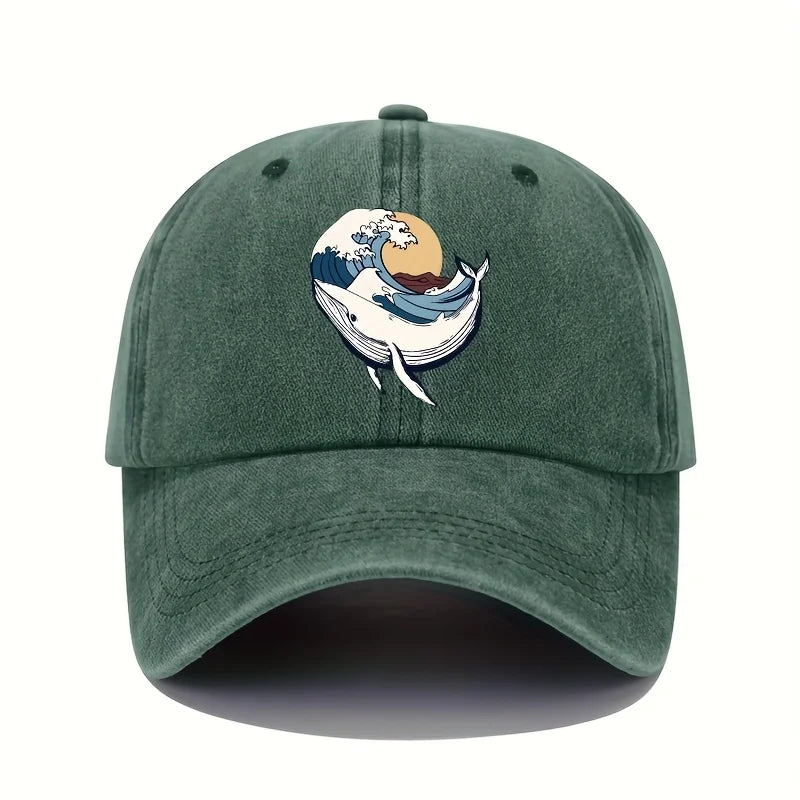 Baseball Caps with Surfing and Wave Patterns for Both Men and Women