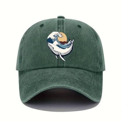 Baseball Caps with Surfing and Wave Patterns for Both Men and Women