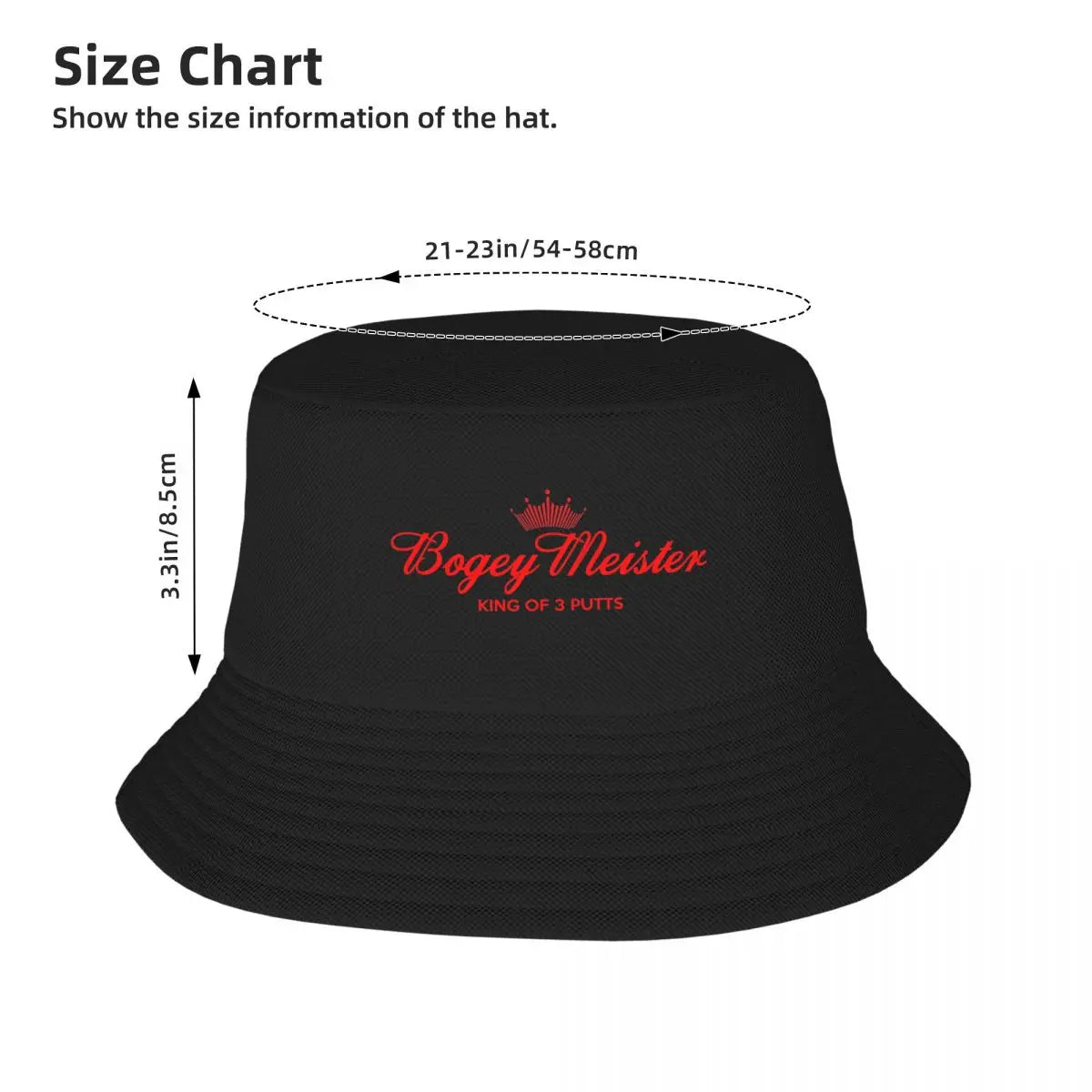 Bogey Meister King of 3 putts Bucket Hat Big Size Hat Dropshipping funny hat Men Golf Wear Women's