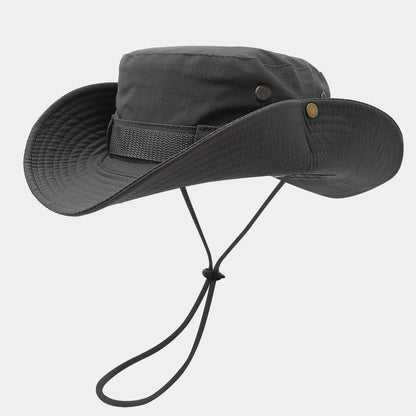 Drawstring Wide Brim Fisherman Hat Men's and Women's Summer