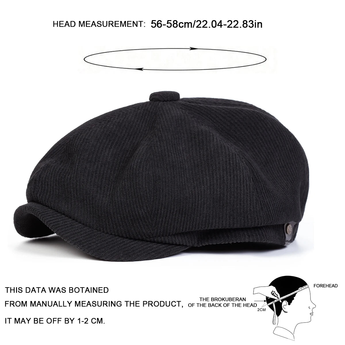 Unisex Corduroy Newsboy Caps Men British Painters Hats