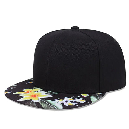 Fashion Hip Hop Flower Hat Brim Colorful Pattern Baseball Cap