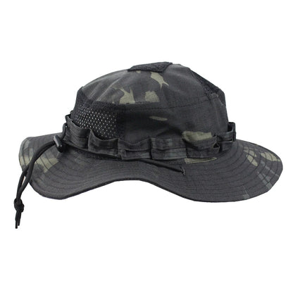 Camouflage Enthusiasts Square Pocket Camo Bonnie Cap US Bucket Benny Hats Fishing
