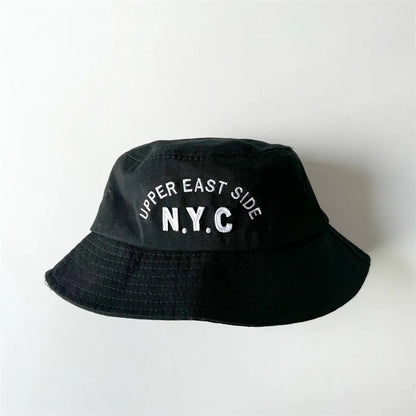 Spring Girls Embroidery Letters Wide Brim Children Sun Hat