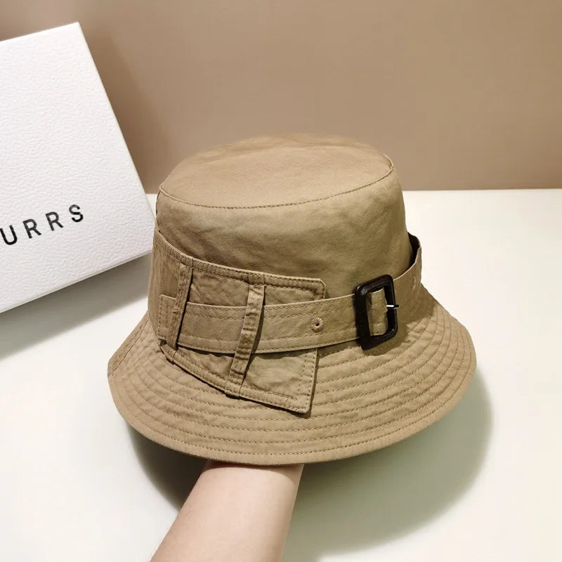 Designer Brand Fashion Women Belt Buckle Bucket Hat