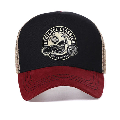 Men Vintage Glory Bounds Motorcycle USA Heavy Metal Baseball Cap Men