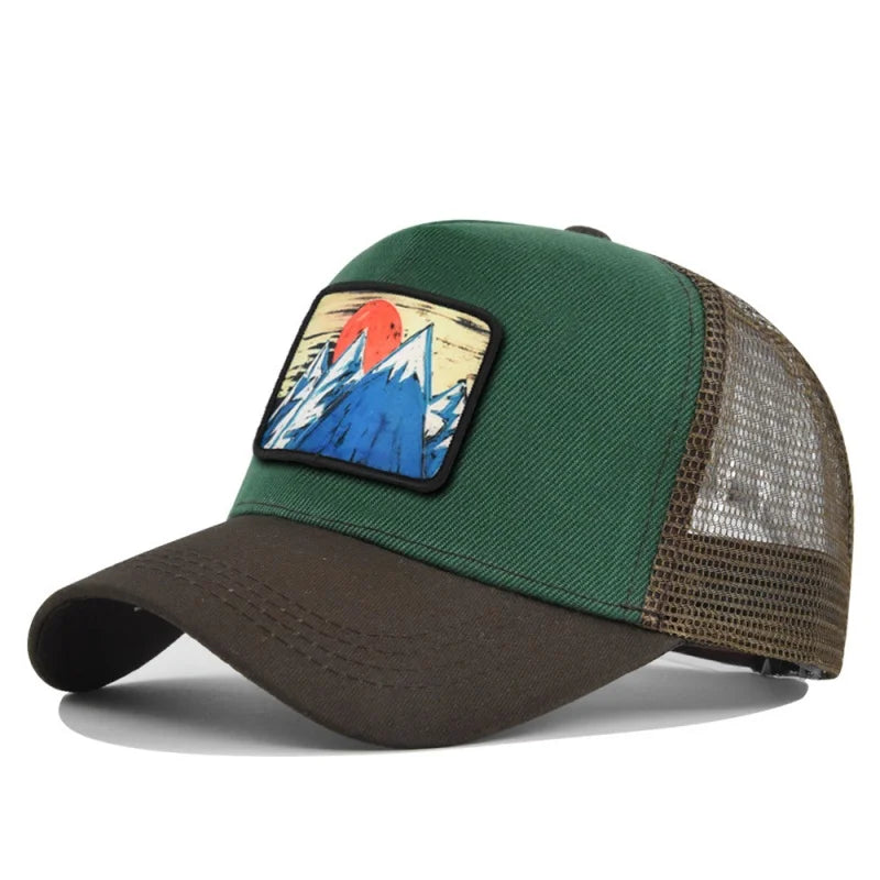 Letter Mesh Breathable Hat Women Men Embroidery Blocking Baseball Cap