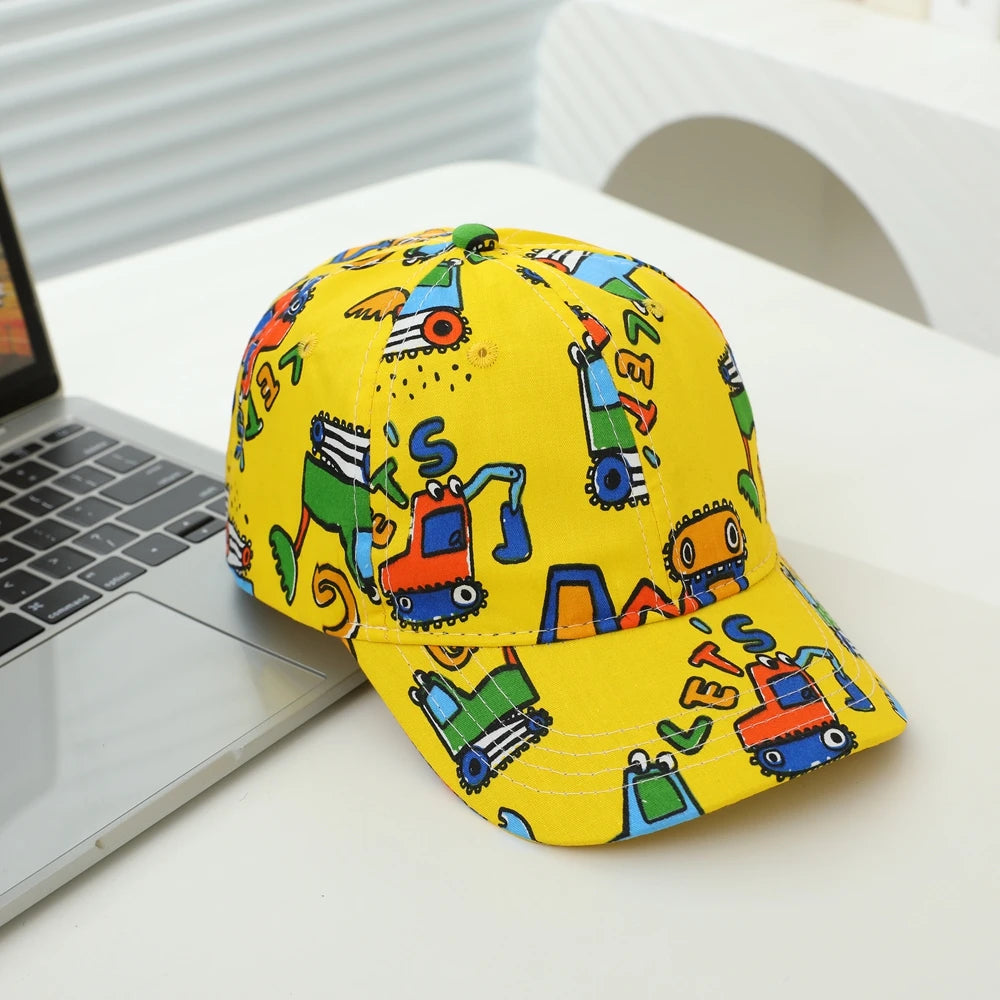 Graffiti Cartoon Pattern Baseball Cap Trendy and Unique For Children Perfect For Wearing At Amusement Parks.