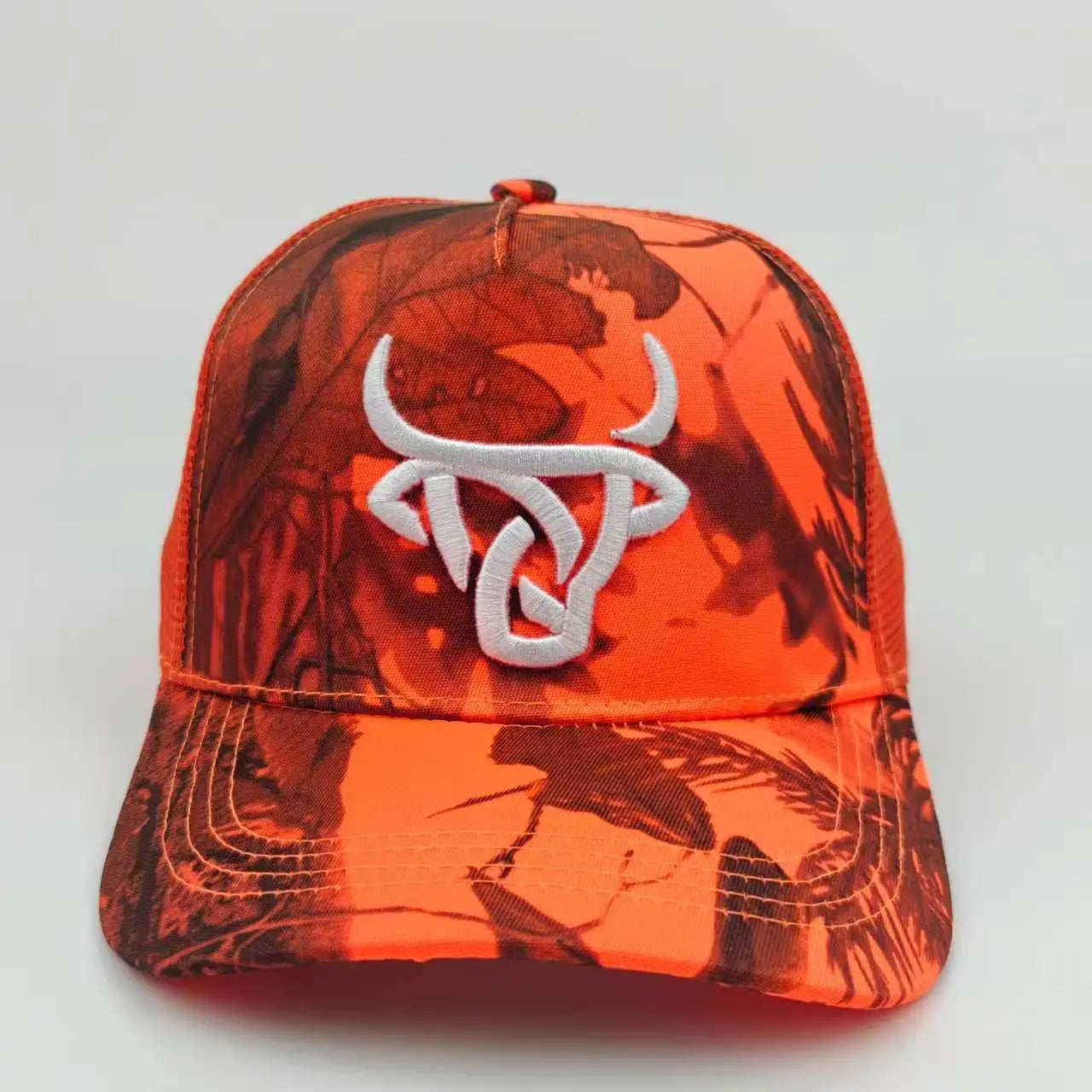 Unisex Ox Head Embroidery Hip-hop Net Hats Spring and Summer
