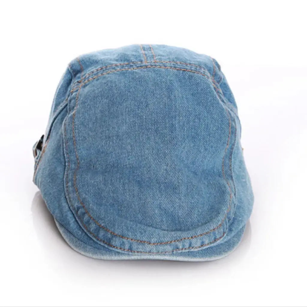 Adjustable Unisex Kids Denim Beret Hat