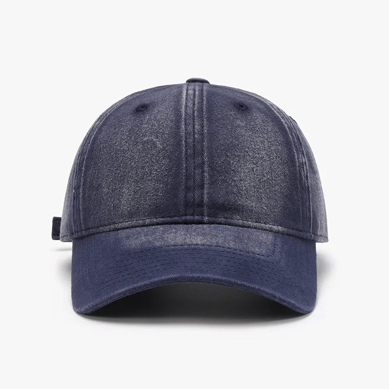 Washed Soft-Top Plain Baseball Cap For Men