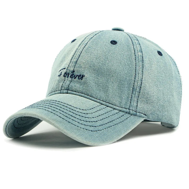 Snapback Cap Spring Summer Washable Denim