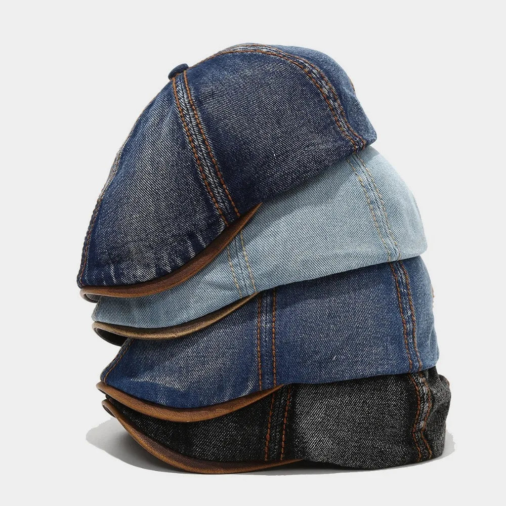Fashion Washed Denim Beret Hat Unisex