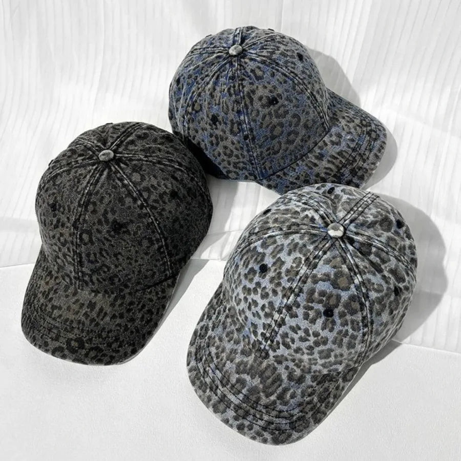 American Retro Spice Girl Leopard Print Baseball Cap