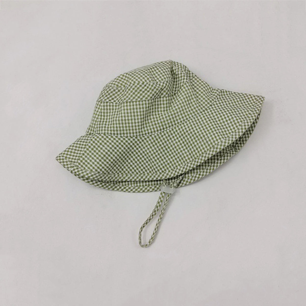 Korean Plaid Baby Bucket Hat Summer Wide Brim Fisherman Cap