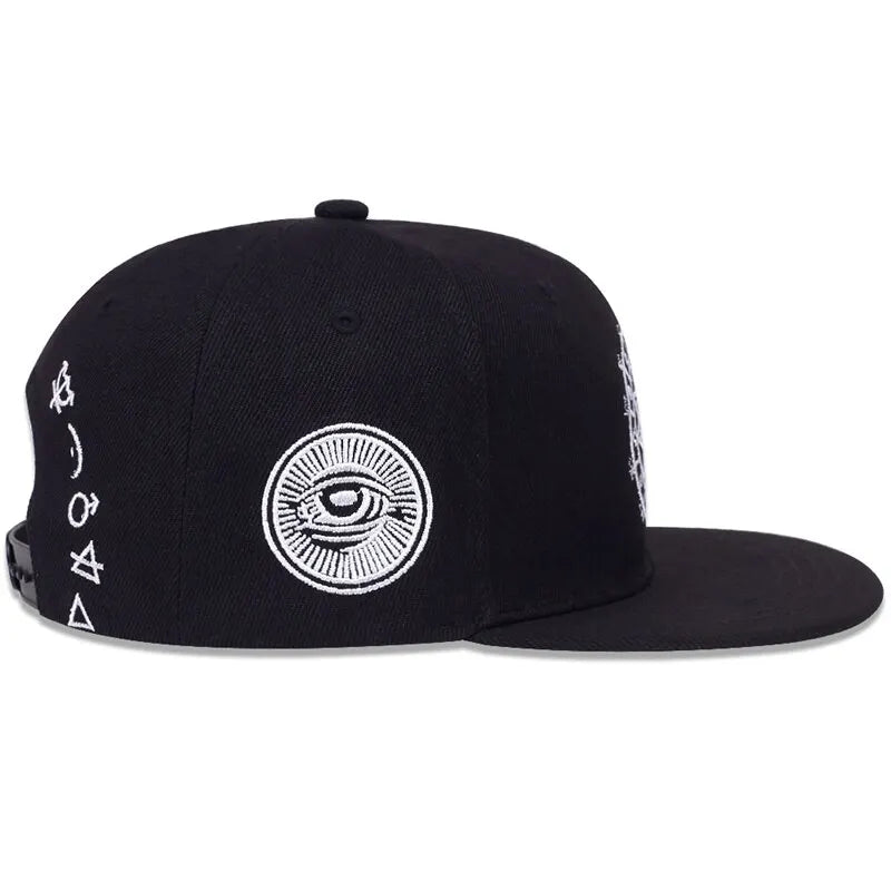Unisex Eyes Letter Embroidery Hip-Hop Hats