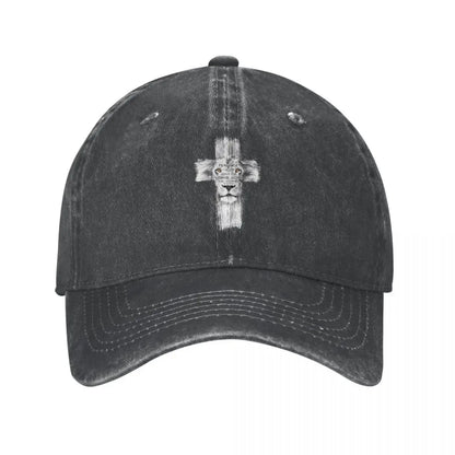 Jesus Cross Lion Baseball Cap Women Summer Snapback Sun Hat Casquette